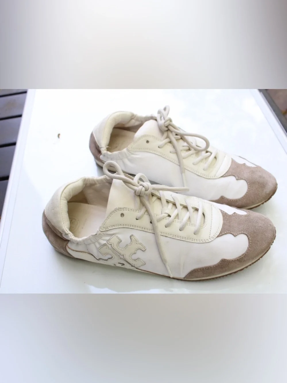 Tory Burch double T logo sneakers Leather